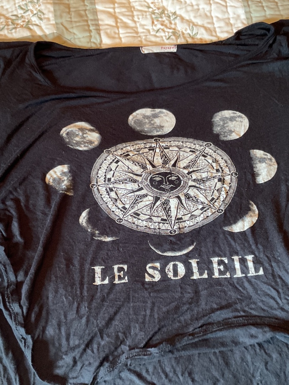 Papaya size large black sun top